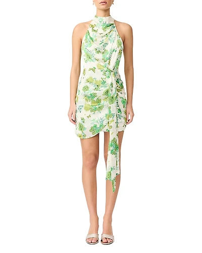 Elliatt Tess Printed Halter Mini Dress