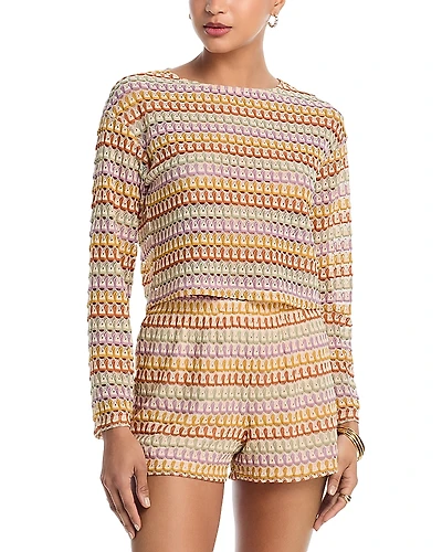 Aqua Crochet Knit Top - Exclusive