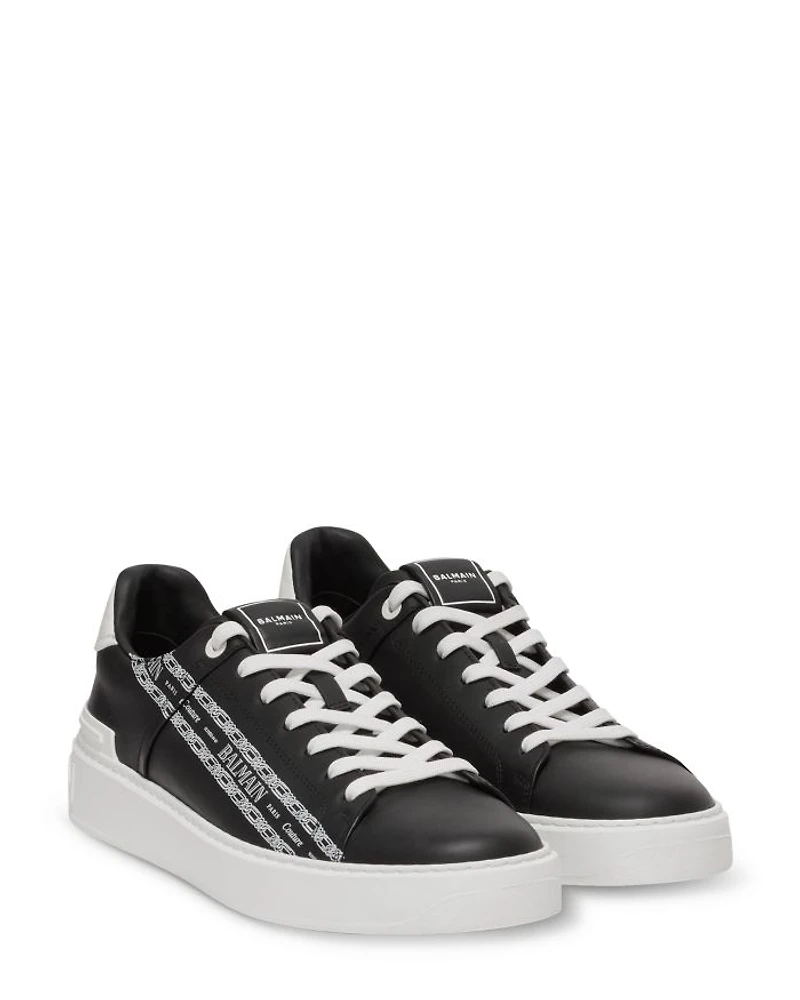 Men's B-Court Chain Logo Lace Up Sneakers