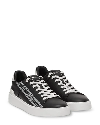 Men's B-Court Chain Logo Lace Up Sneakers
