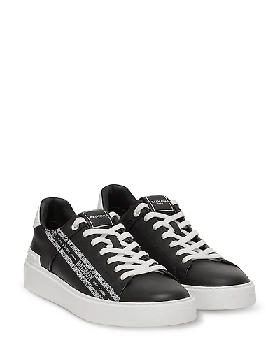 Balmain Men's B-Court Chain Logo Lace Up Sneakers