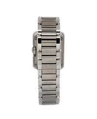 Tank Anglaise Quartz Watch in Stainless Steel with Diamond Markers 23mm