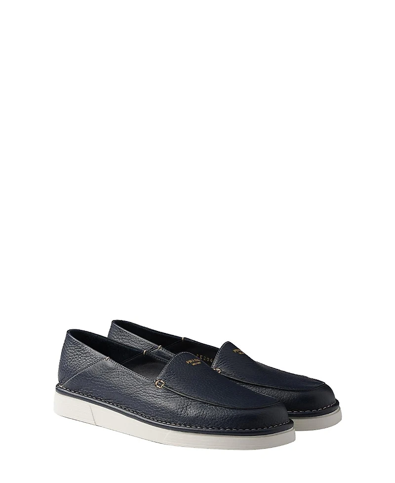 Prada Men's Leather Slip-On Loafers