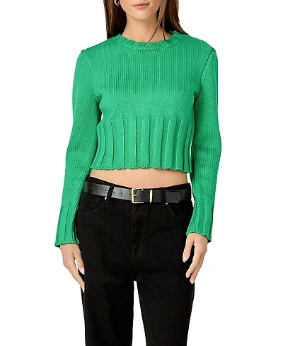 English Factory Women's Open Back Cropped Sweater