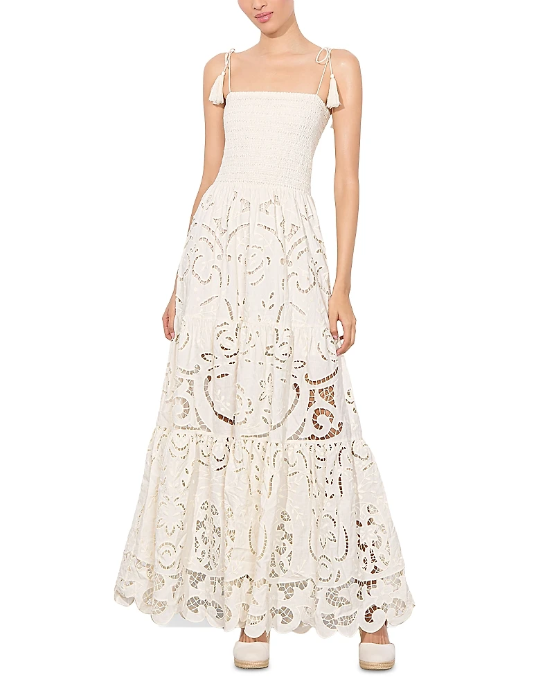 Alice and Olivia Marna Tiered Eyelet Maxi Dress