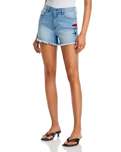Embroidered Denim Shorts - Exclusive