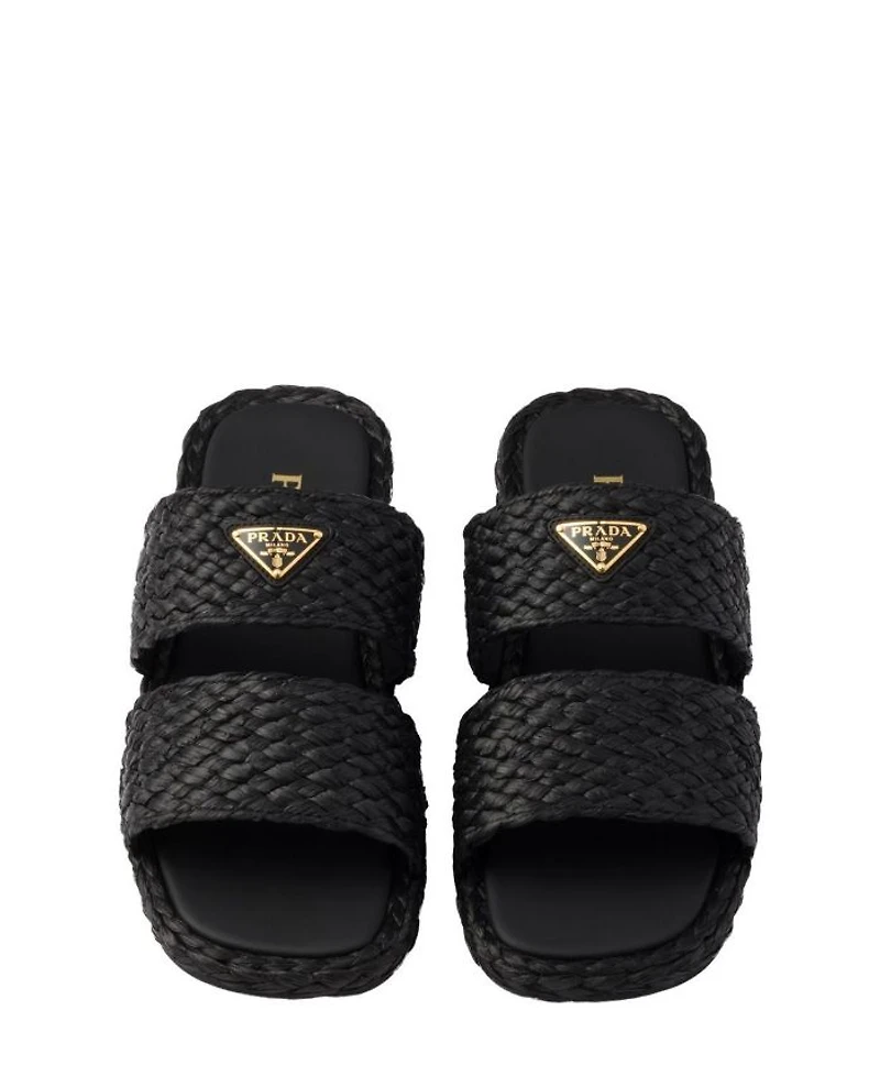 Women's Raffia Slides