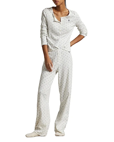 Polo Ralph Lauren Henley Wide Leg Pajama Set