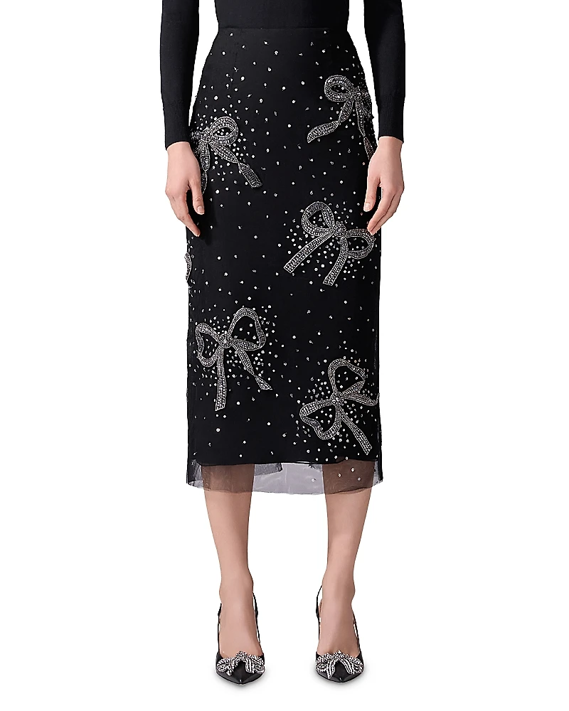 Carolina Herrera Embellished Midi Skirt
