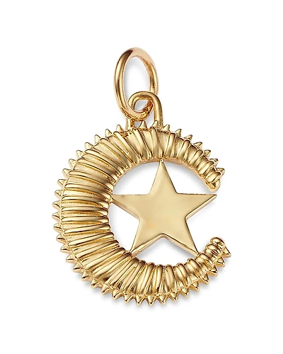 Bloomingdale's Fine Collection 14K Yellow Gold Moon & Star Charm Pendant