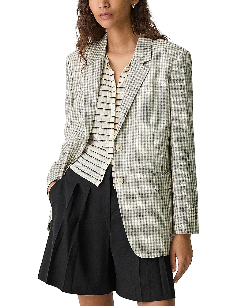 Theory Single Breasted Linen Blazer