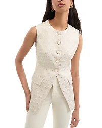 Veronica Beard Lois Metallic Embroidered Vest