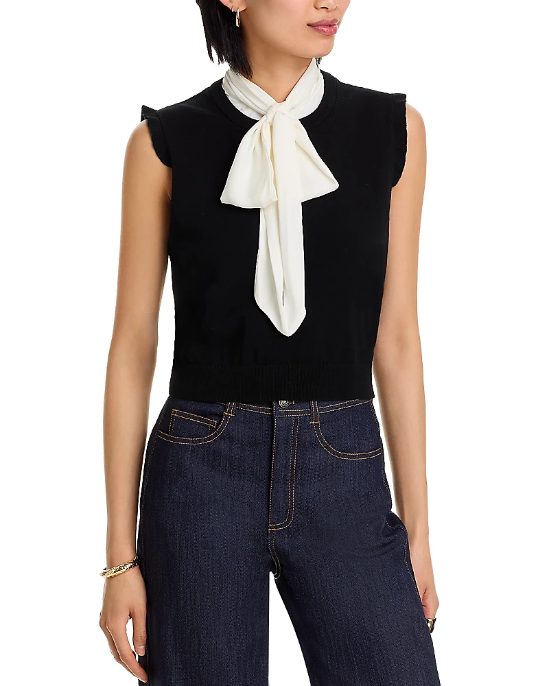 Cinq a Sept Chiara Tie Collar Top