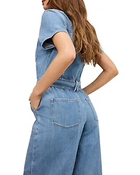 Fit For Success Lite Denim Cropped Jumpsuit