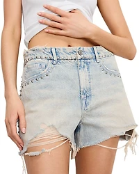 Good '90s Studded Denim Shorts Indigo784