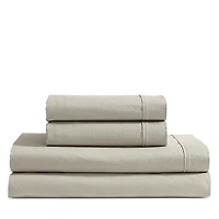 Calvin Klein Solid Washed Percale Cotton 4 Piece Sheet Set