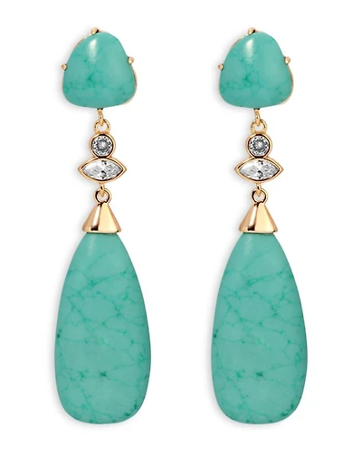 Turquoise Solstice Turquoise & Cubic Zirconia Linear Drop Earrings