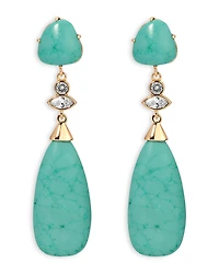 Ettika Turquoise Solstice Turquoise & Cubic Zirconia Linear Drop Earrings