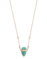 Turquoise Solstice Turquoise & Cubic Zirconia Pendant Necklace, 14"-17"