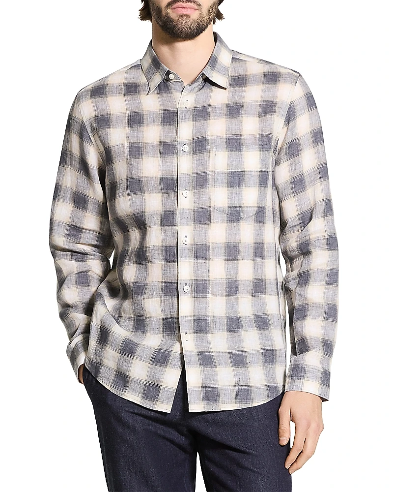 Theory Irving Long Sleeve Linen Shirt