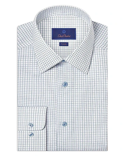David Donahue Trim Fit Dobby Check Dress Shirt