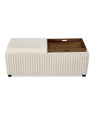 Nima Boucle Storage Bench with Trays