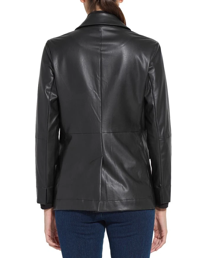 Faux Leather Blazer