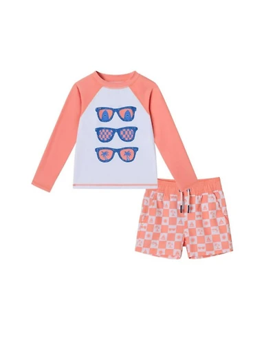 Boys' Sunglasses & Beach Vibes Rashguard and Swim Trunk Set - Little Kid, Big Kid
