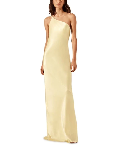 La Lune One Shoulder Cowl Back Gown