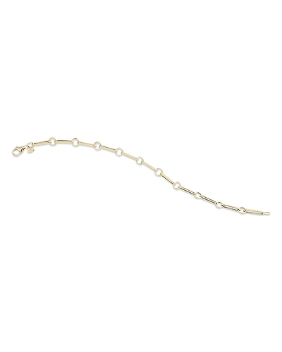 Moon & Meadow 14K Yellow Gold Polished Bar & Circle Link Bracelet