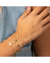 Mother of Pearl & Pavé Evil Eye Link Bracelet