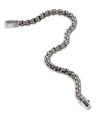 Sterling Silver With Black Rhodium Classic Chain Bracelet