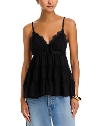 Aqua Lace Trim Camisole Top - Exclusive