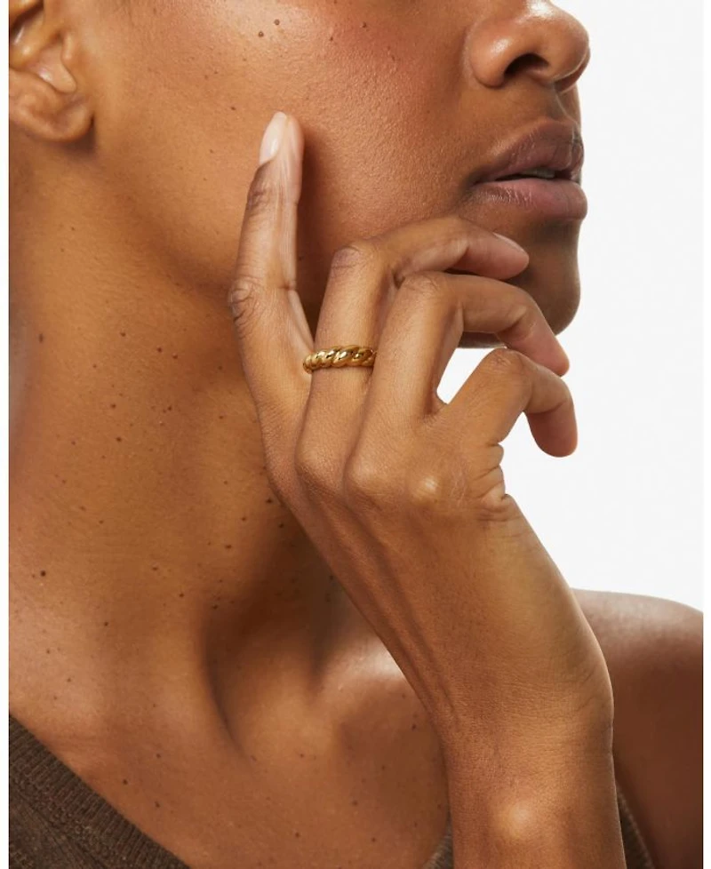 Gold Twist Slim Rope Ring