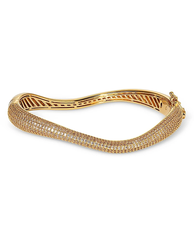 Nadri Alma Pave Wavy Bangle Bracelet