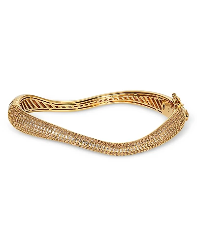 Nadri Alma Pave Wavy Bangle Bracelet