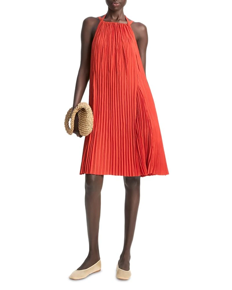 Pleated A Line Pintucked Dress
