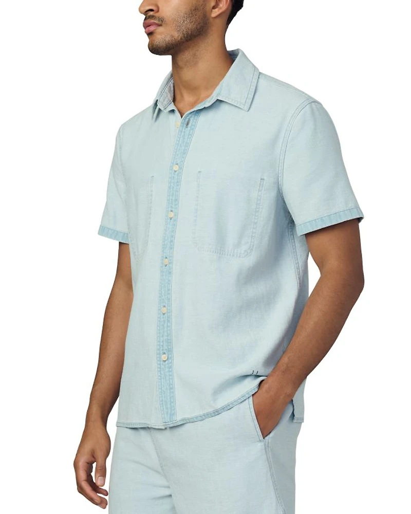 Regular Fit Reverse Chambray Short Sleeve Shirt