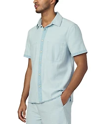 Regular Fit Reverse Chambray Short Sleeve Shirt