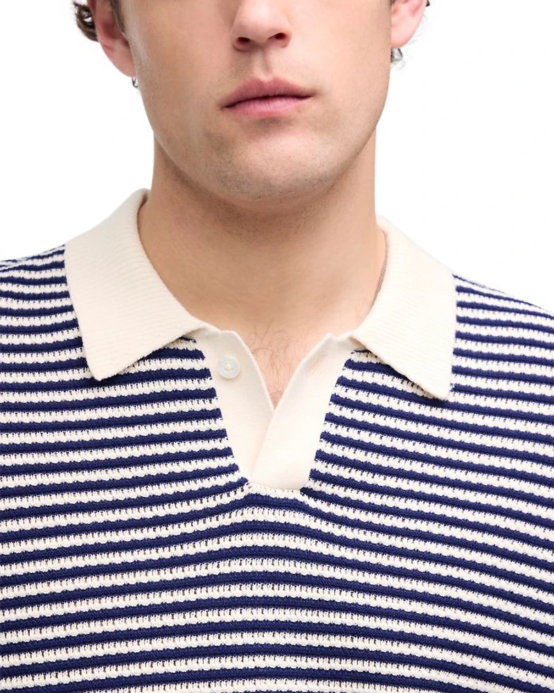 Pointelle Stitch Regular Fit Short Sleeve Sweater