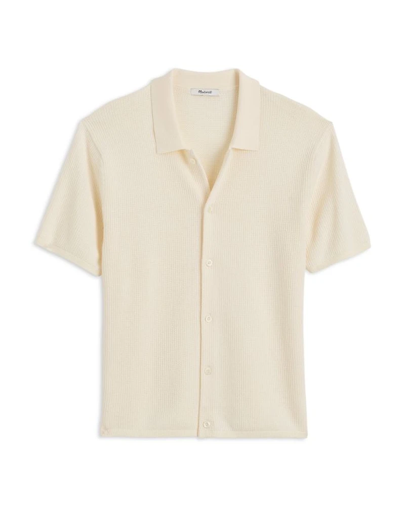 Tuck Stitch Regular Fit Polo Sweater
