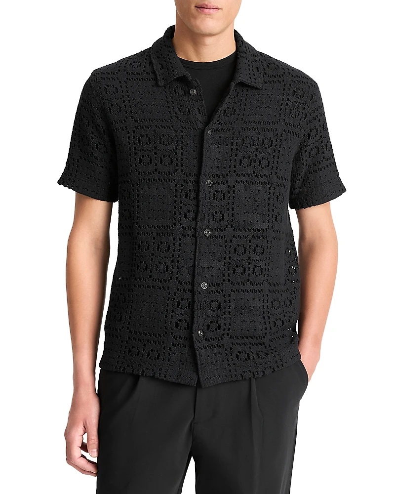 Vince Open Knit Button Down Shirt