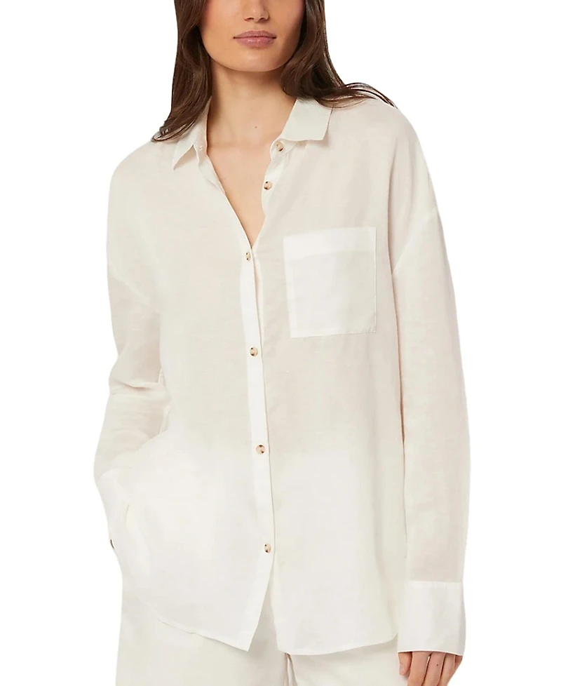 Onia Air Linen Boyfriend Shirt