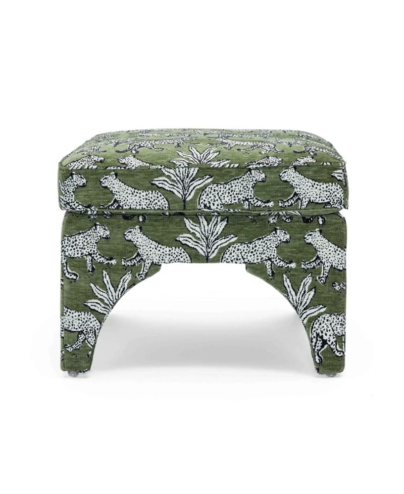 Raji Leopard Jacquard Ottoman