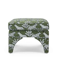 Raji Leopard Jacquard Ottoman