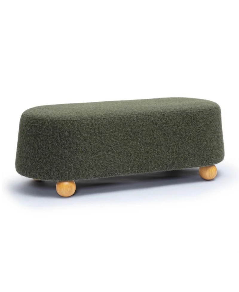 Jaine Loose Faux Mohair Large Ottoman