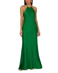 Liv Foster Satin Halter Long Dress