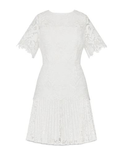 Milly Nikoletta Mixed Laces Pleated Combo Mini Dress