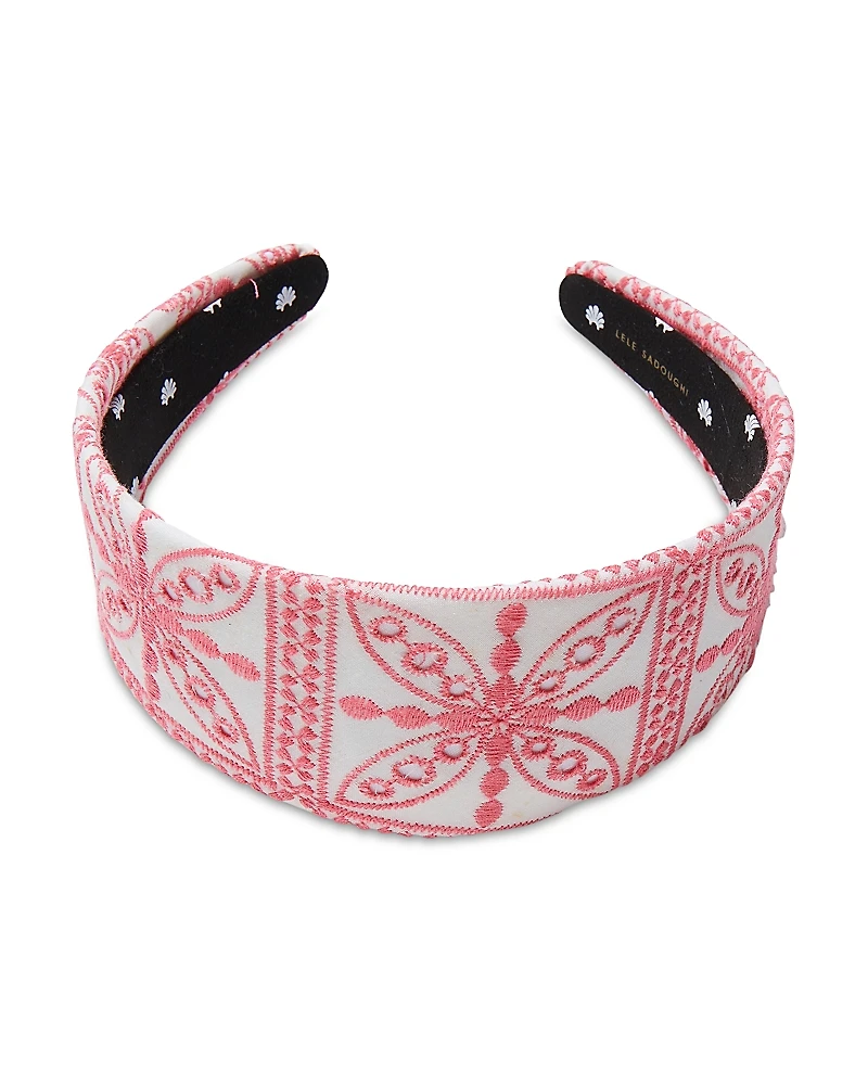 Lele Sadoughi Brigitte Floral Eyelet Headband