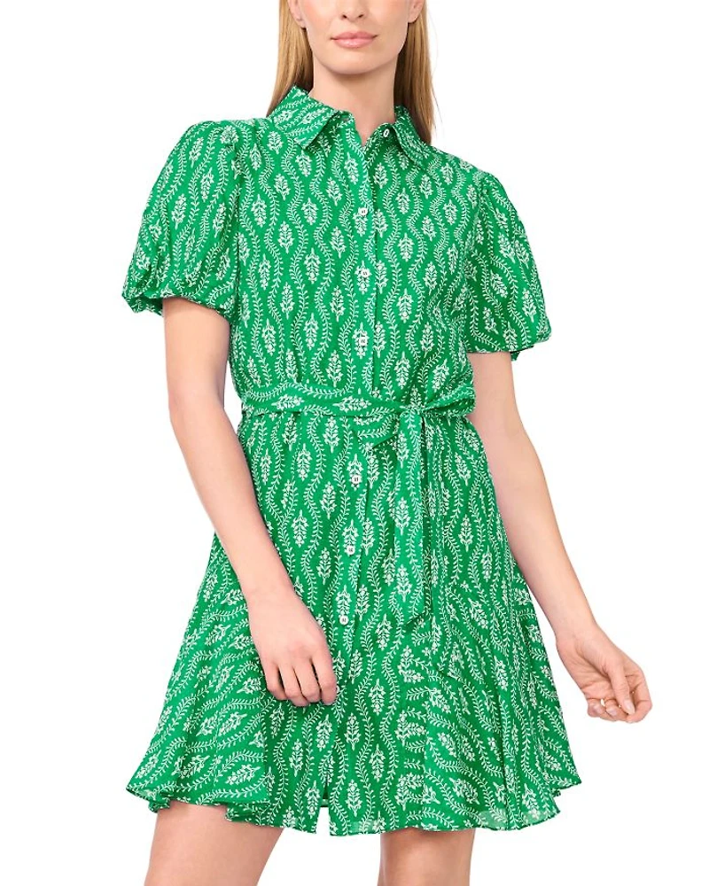 Flowy Shirt Dress with Waist Tie